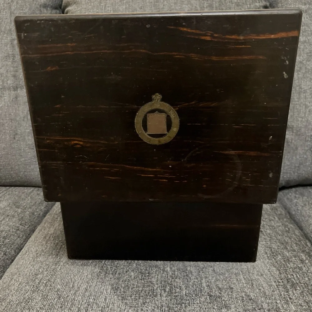 Antique Victorian Coromandel Traveling Vanity Box Brass Inlay Secret Doors